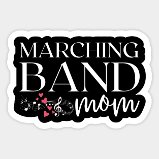 Marching Band Mom Hearts Music Notes Sticker